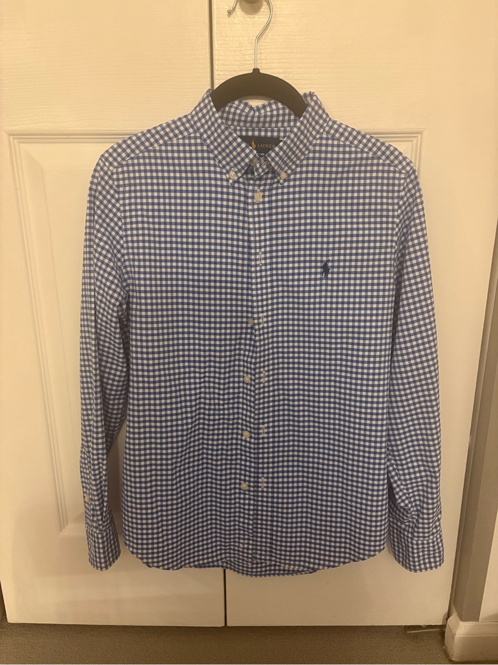 Polo by Ralph Lauren Blue and White Gingham Button-Down Shirt